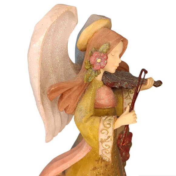 Enesco Foundations Angel Playing Violin Christmas Angel Figurine - Picture 8 of 11